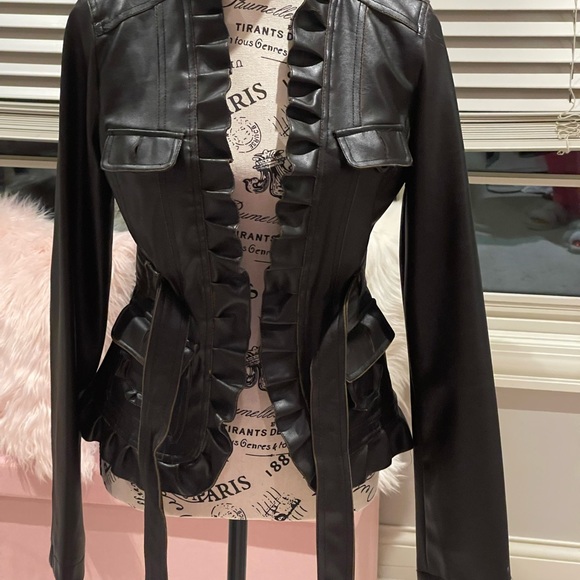 Sugar Coat-Ing Chocolate PU  Leather Coat - Picture 7 of 14